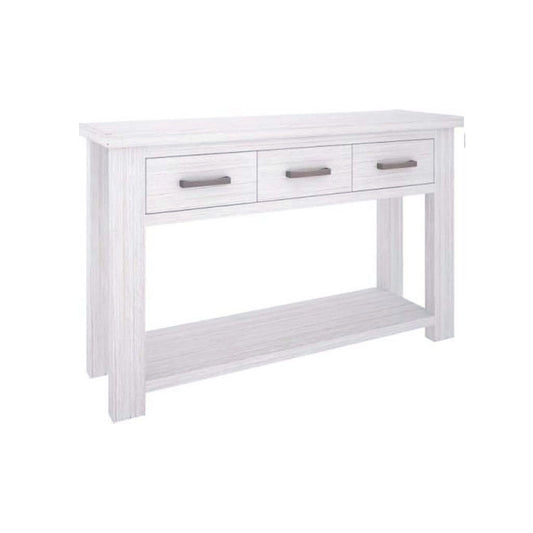 Alka 3 Drawers Console, Brushed White