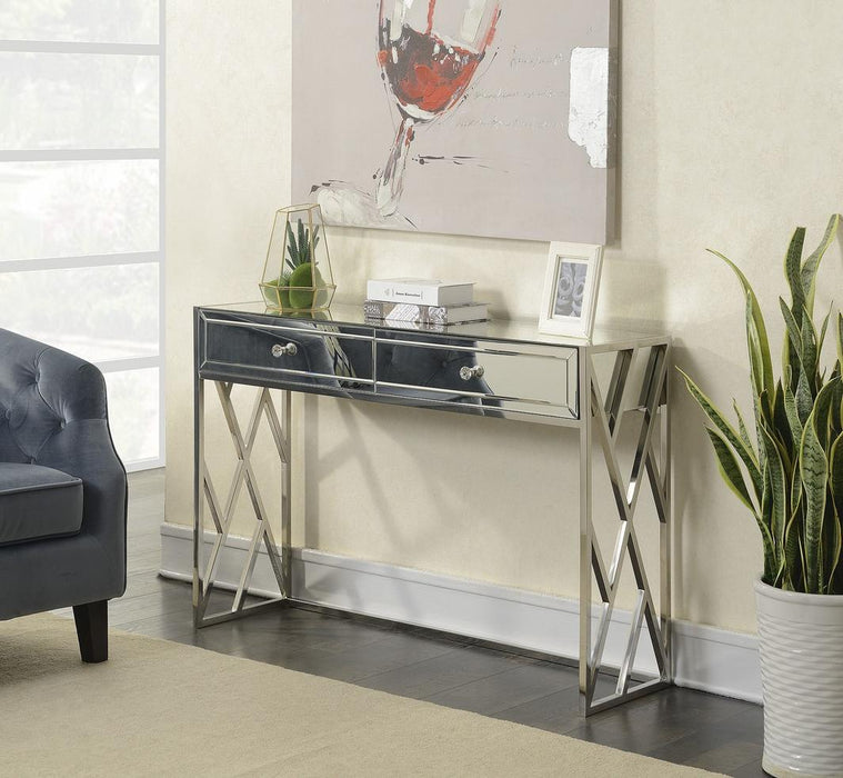 Glass Console Table With 2 Drawers