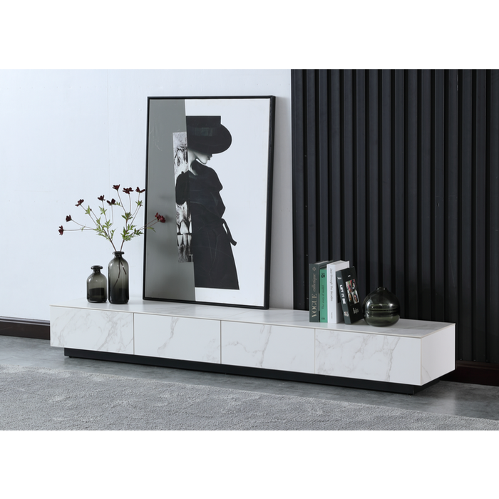 Chloe Ceramic Entertainment Unit White, 200cm