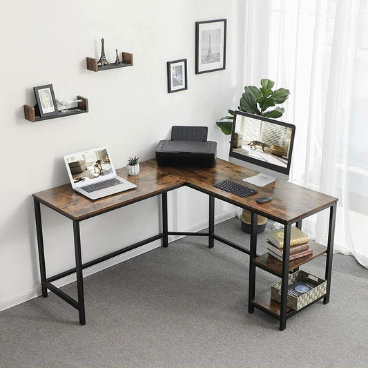 Corner Desk in Rustic Brown